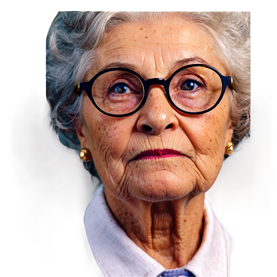 Old Lady With Glasses Png 06202024 PNG image