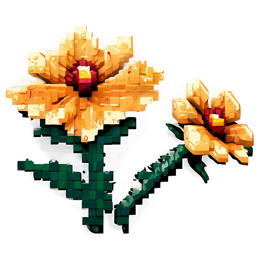 Old School Pixelated Flower Png 06242024 PNG image