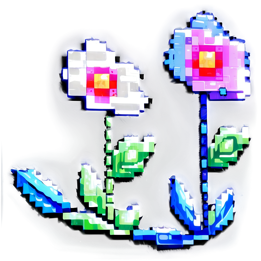 Old School Pixelated Flower Png 93 PNG image