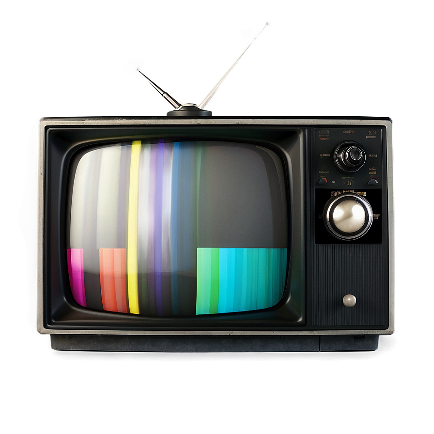 Old Tv Set With Color Bars Png Vqo PNG image