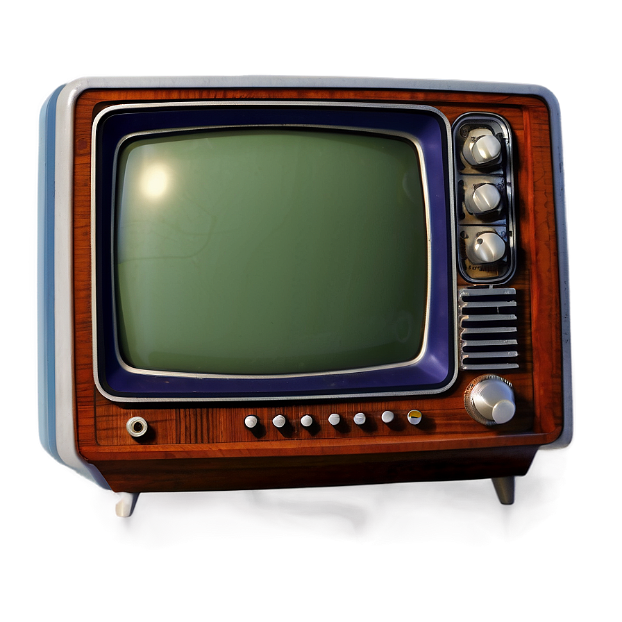Old Tv With Vhf Uhf Knobs Png Igs PNG image