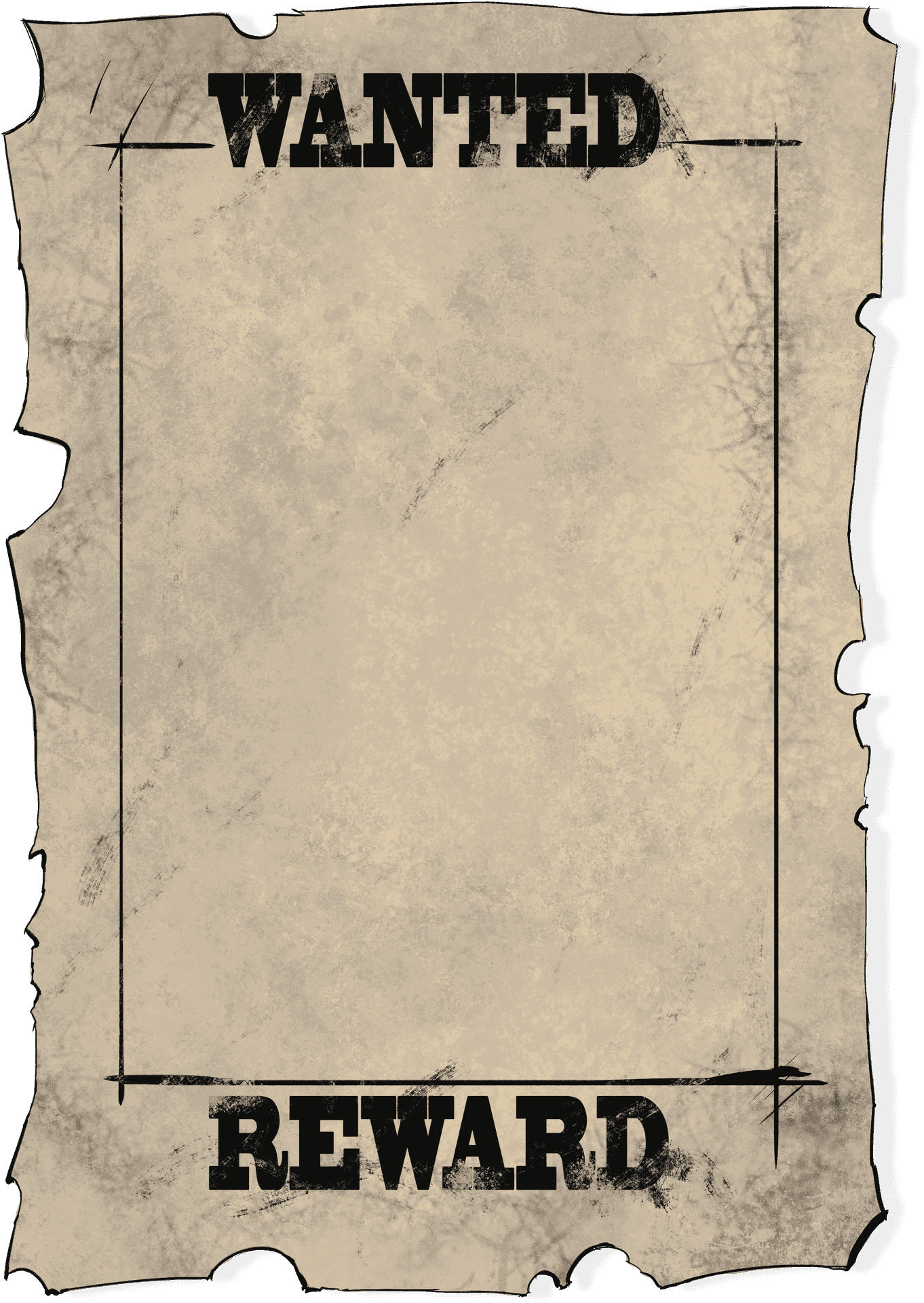 Old Western Wanted Poster Template PNG image