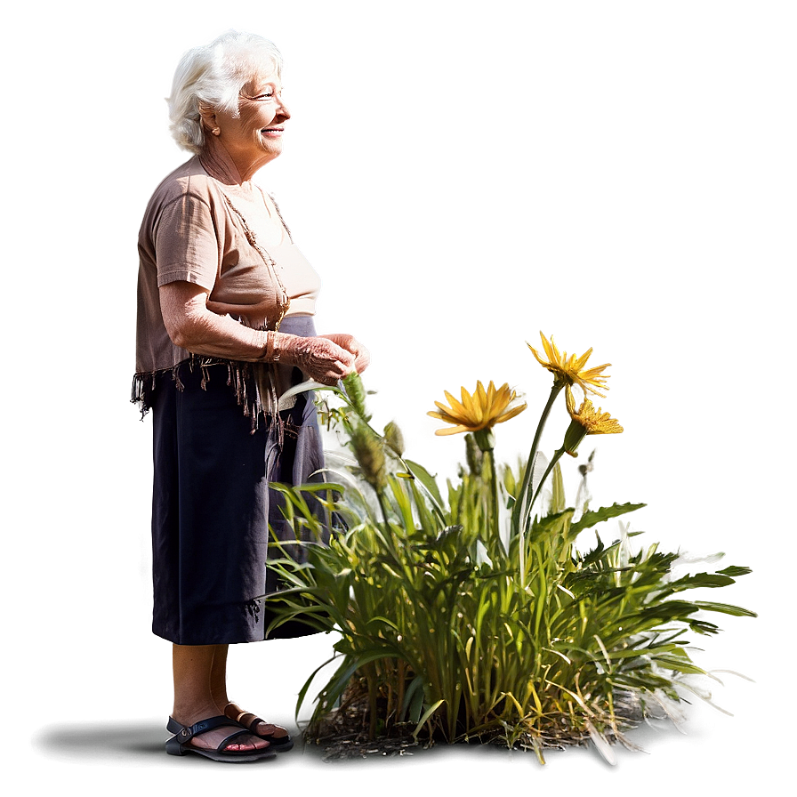 Old Woman In Nature Png 58 PNG image