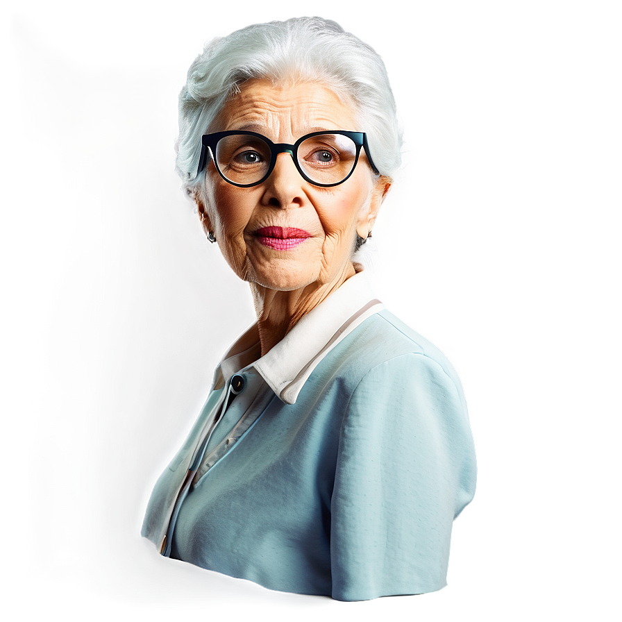 Old Woman With Glasses Png Hfd PNG image