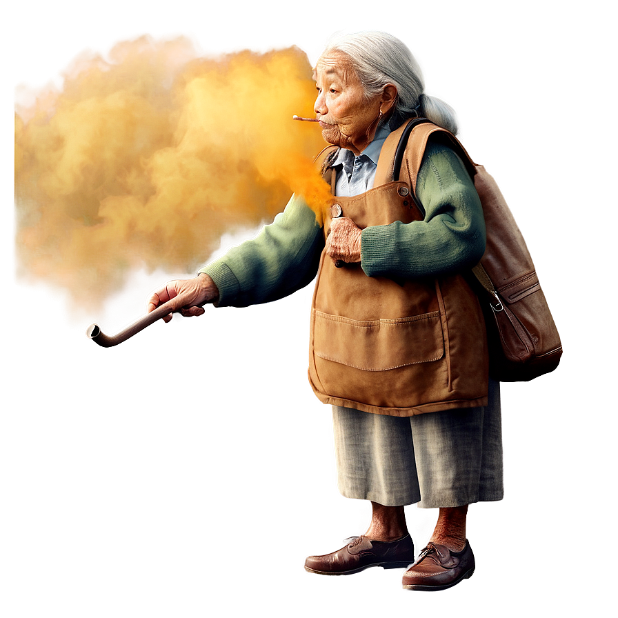 Old Woman With Pipe Png Bvw PNG image