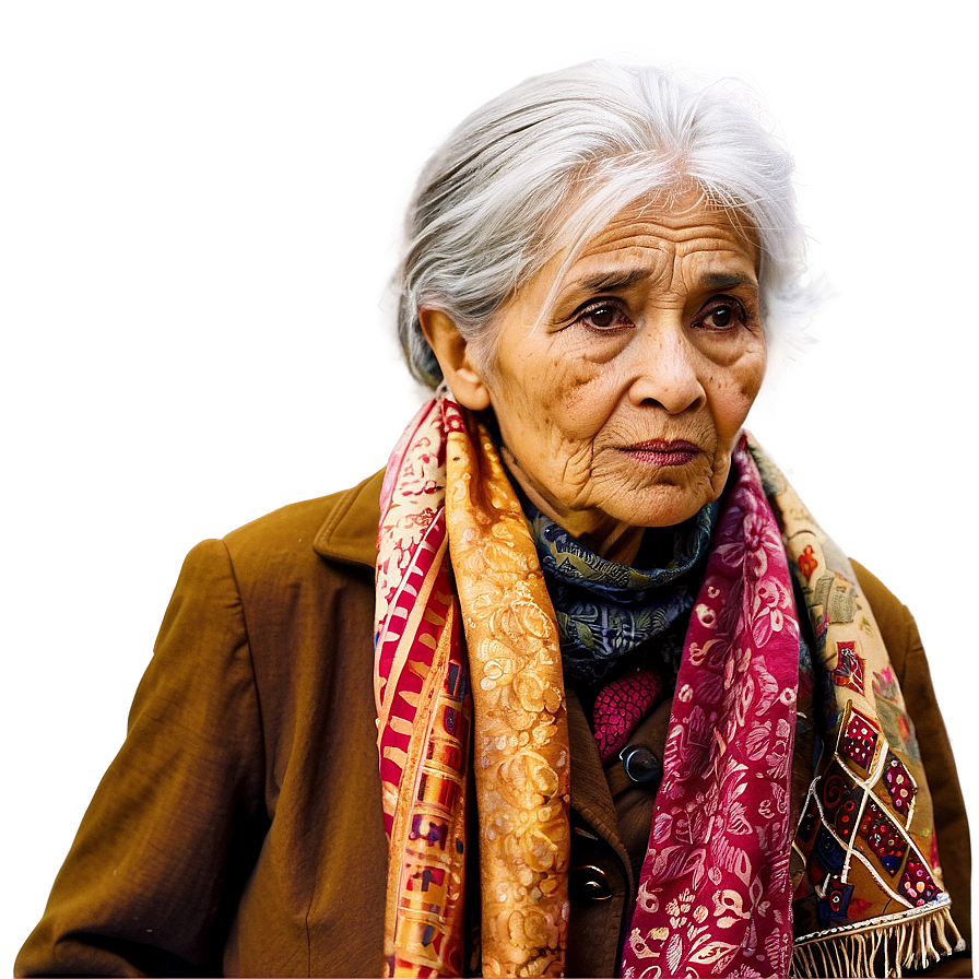 Old Woman With Scarf Png 06202024 PNG image