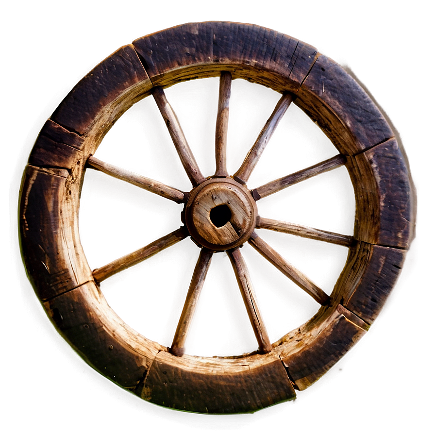 Old Wooden Wagon Wheel Png 06132024 PNG image