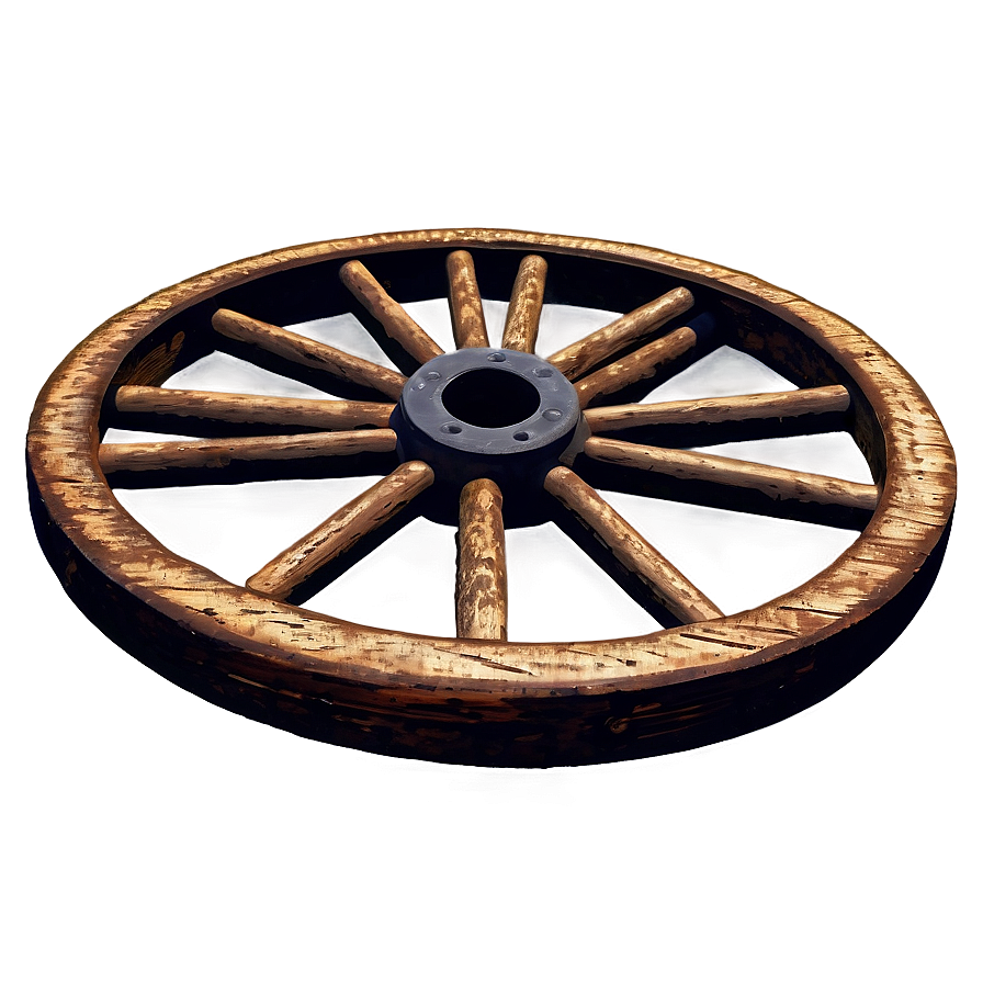 Old Wooden Wagon Wheel Png Gus PNG image