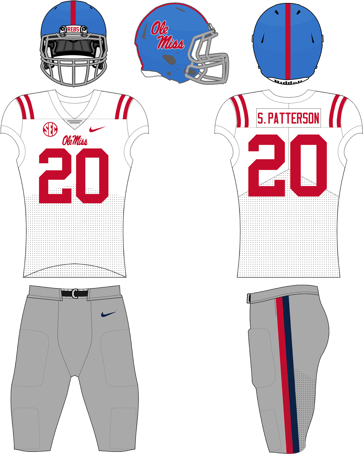 Ole Miss Football Uniform Design20 PNG image