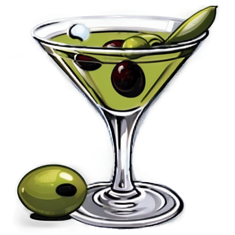 Olive Garnished Martini Png Phj67 PNG image