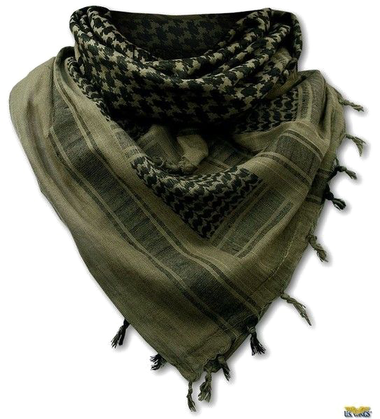 Olive Green Houndstooth Scarf PNG image