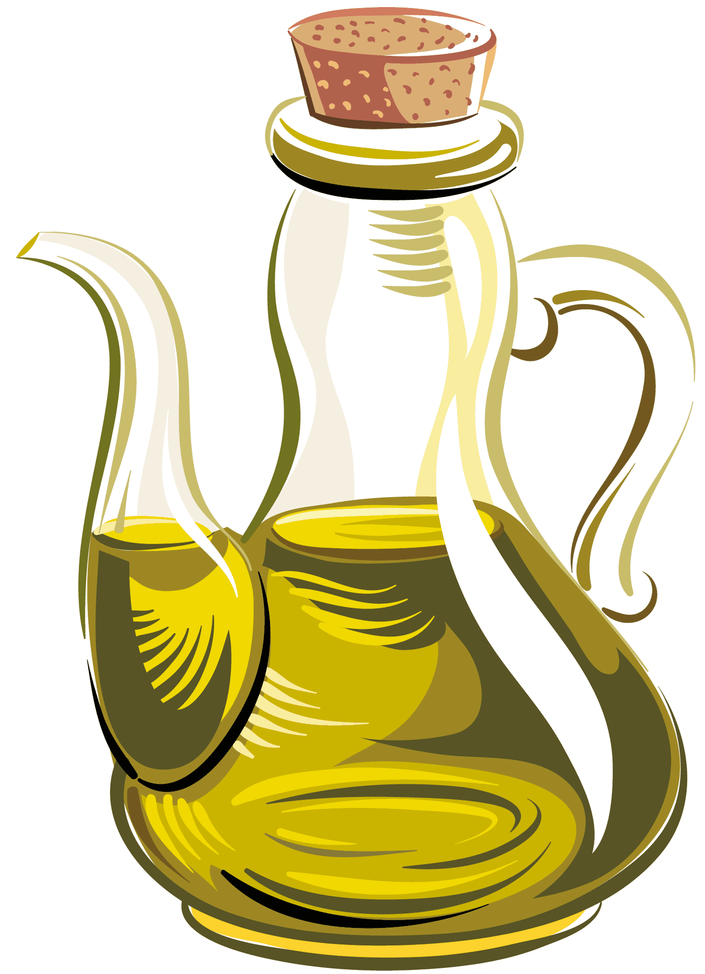 Olive Oil Glass Cruet Illustration PNG image