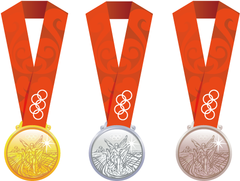 Olympic Gold Silver Bronze Medals PNG image
