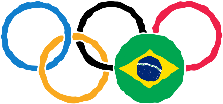 Olympic Ringswith Brazilian Flag PNG image