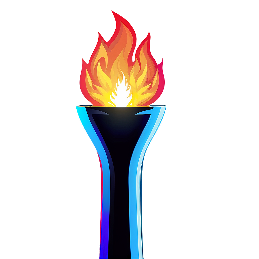 Olympic Torch Colorful Illustration Png 06272024 PNG image