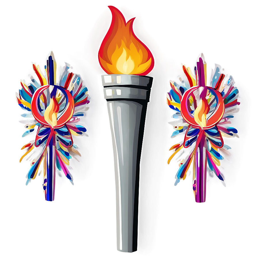 Olympic Torch Colorful Illustration Png Wvu PNG image