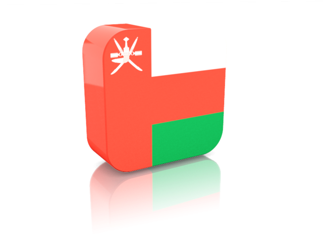 Oman Flag Cube3 D Render PNG image