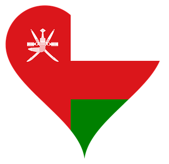 Oman Flag Heart PNG image