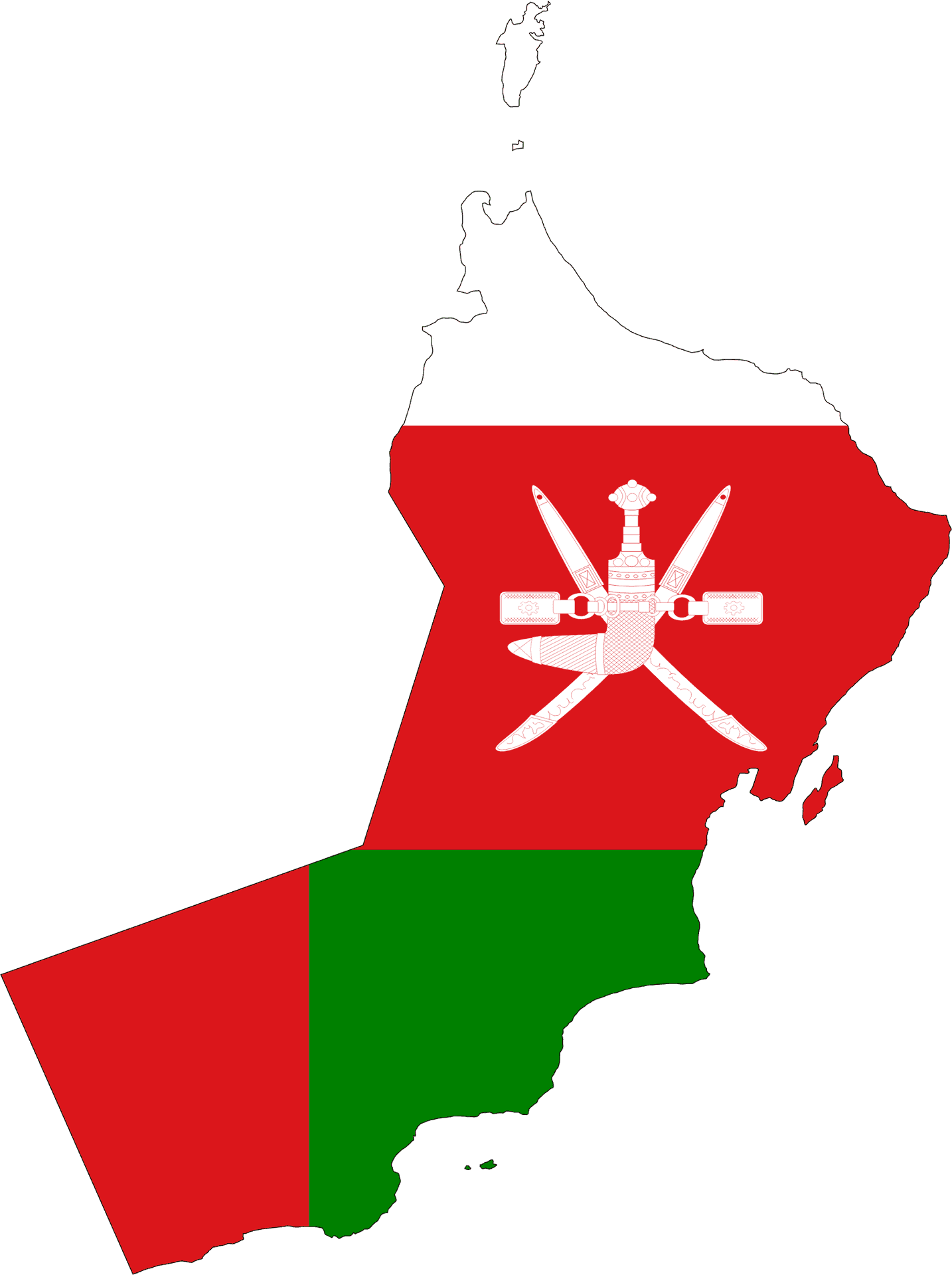 Oman Mapwith Flag Overlay PNG image