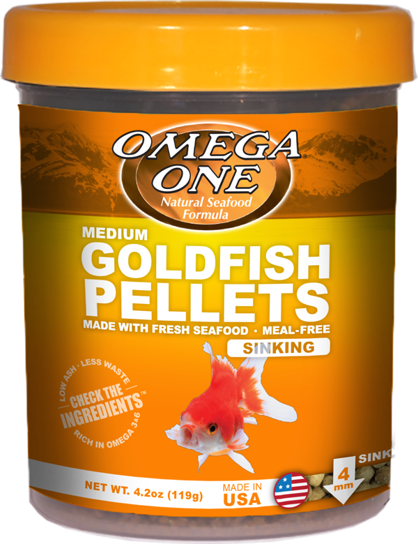 Omega One Goldfish Pellets Container PNG image