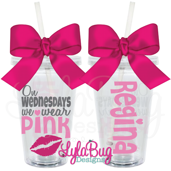 On Wednesdays We Wear Pink Tumblers PNG image