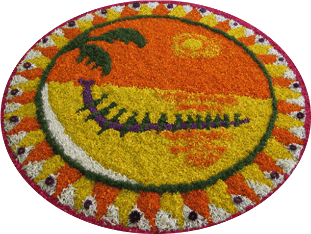 Onam Festival Floral Carpet PNG image