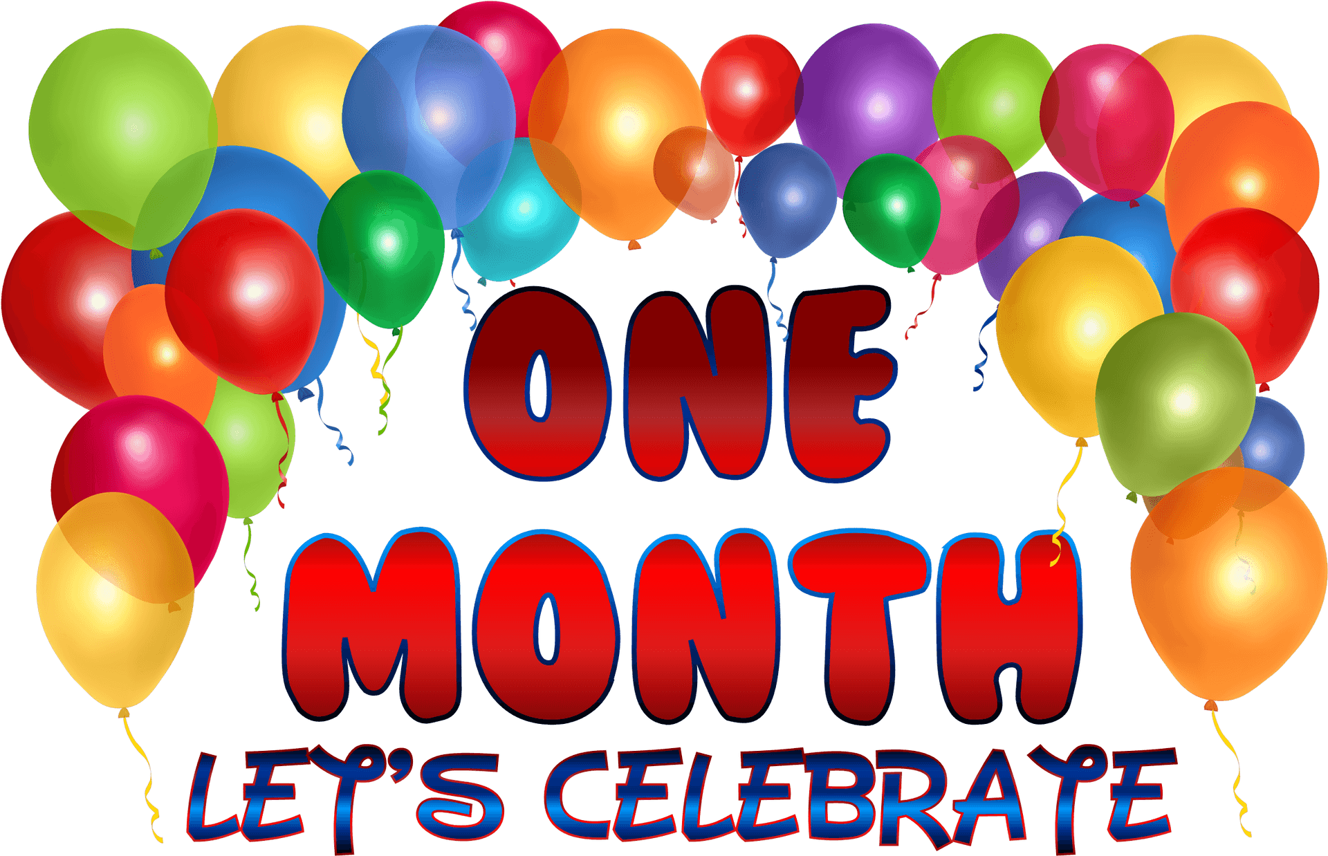 One Month Celebration Balloons PNG image