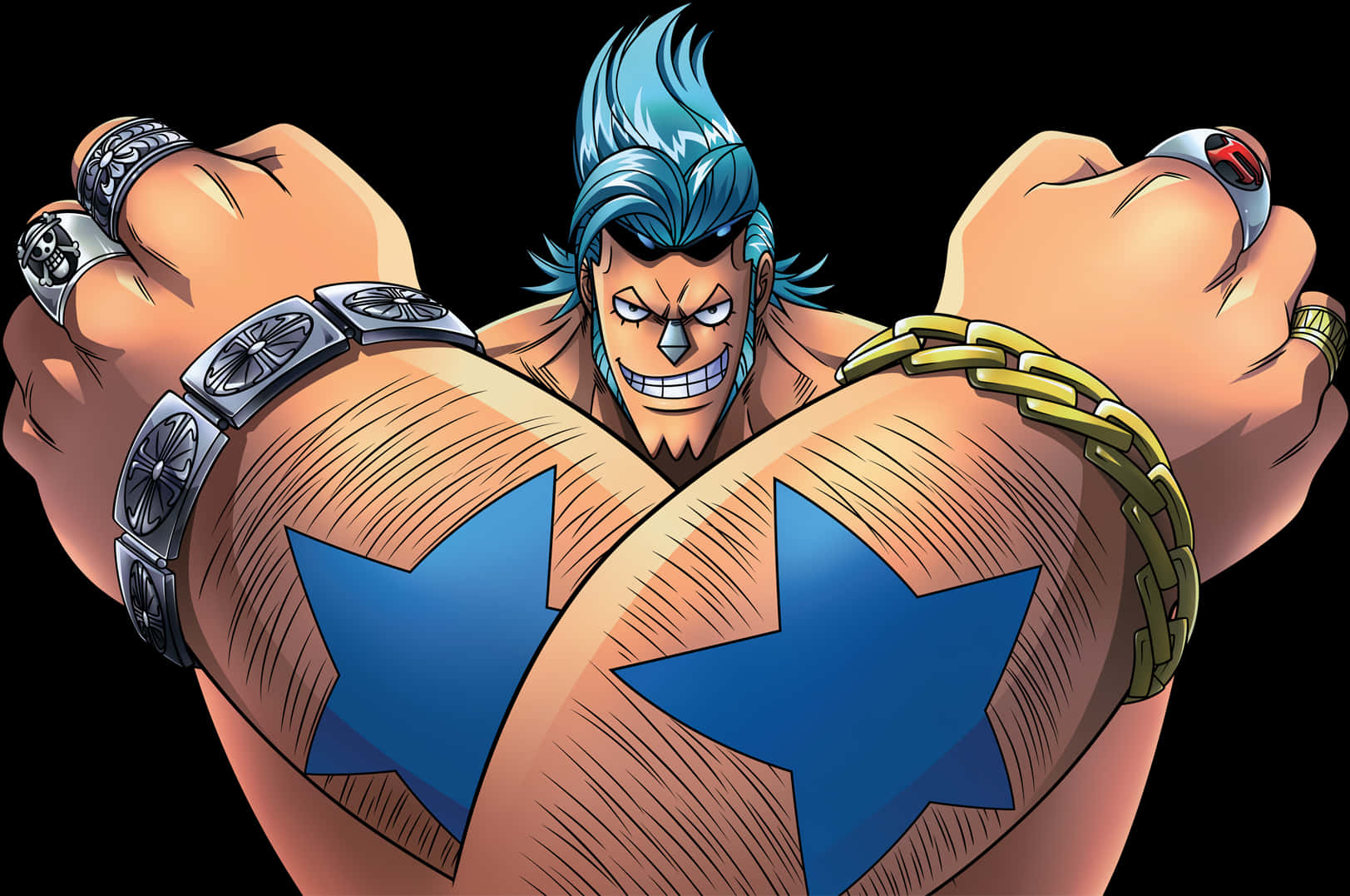 One Piece Character Franky Pose PNG image