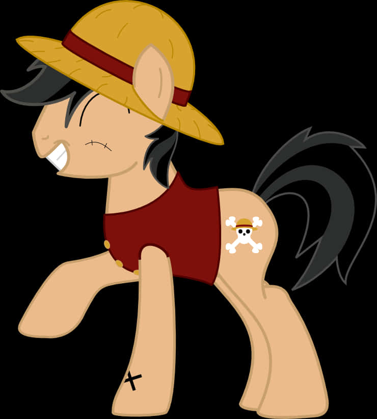 One Piece Inspired Pony Character PNG image