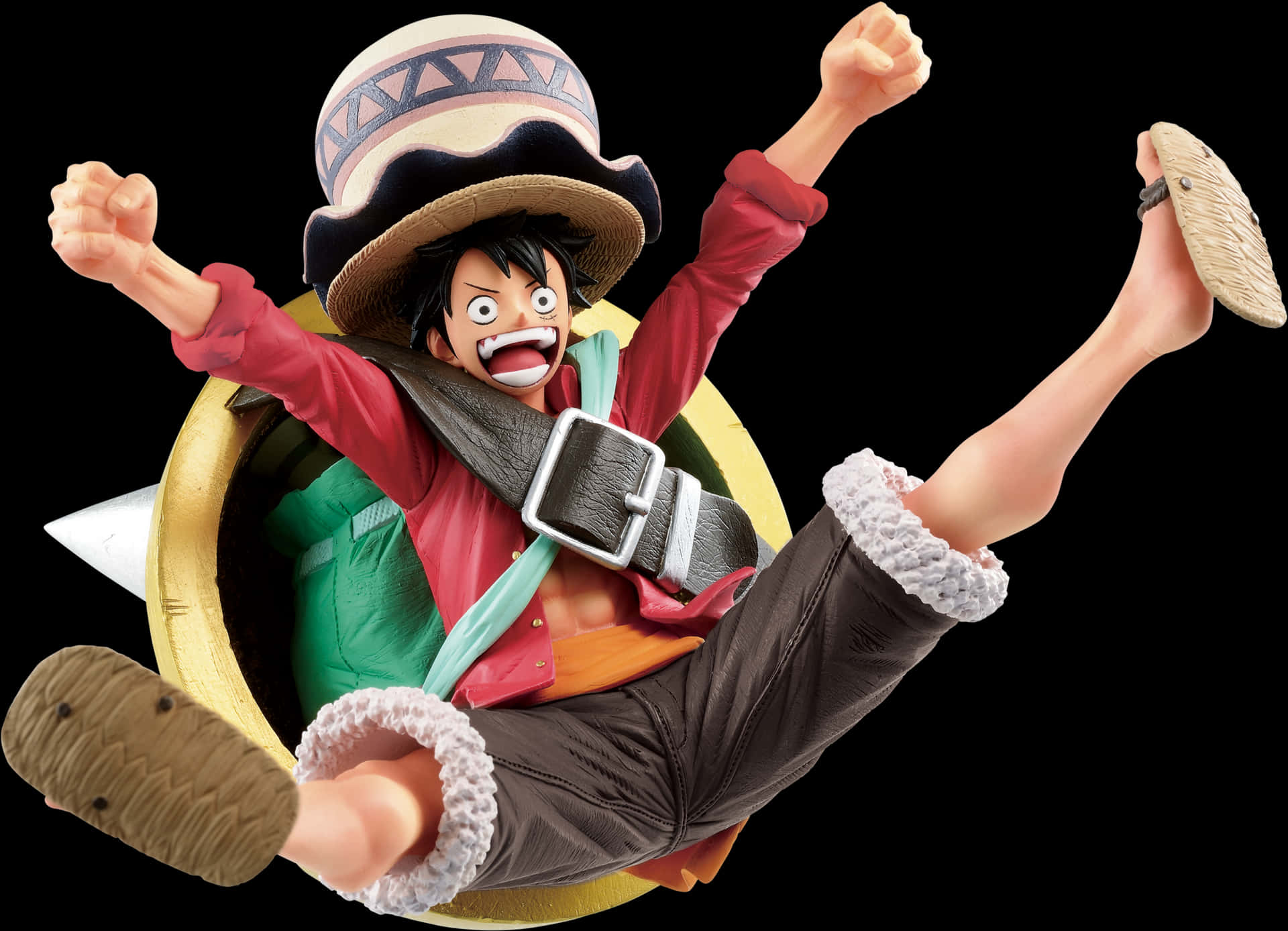 One Piece Luffy Action Pose PNG image