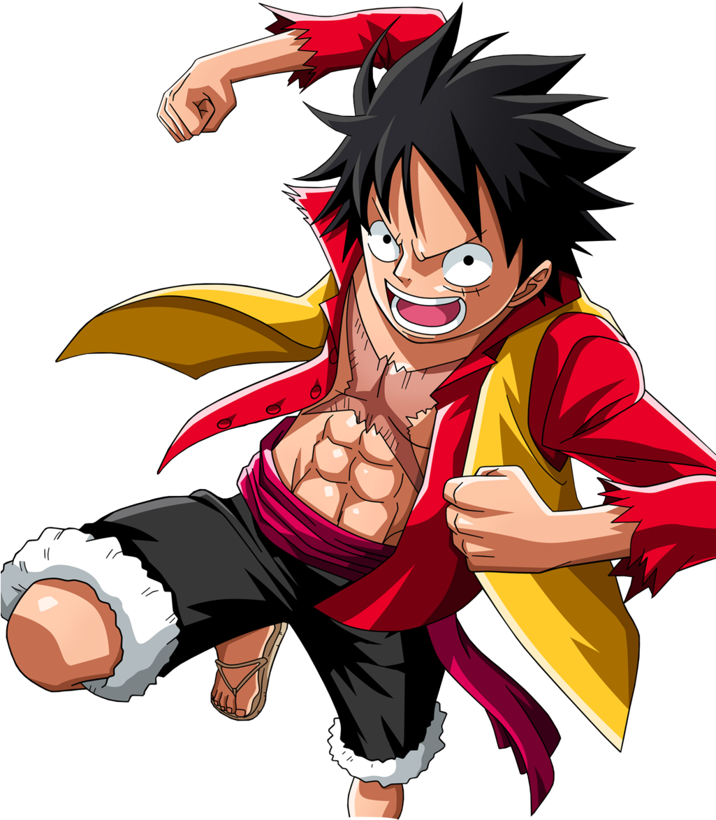 One Piece Luffy Action Pose PNG image