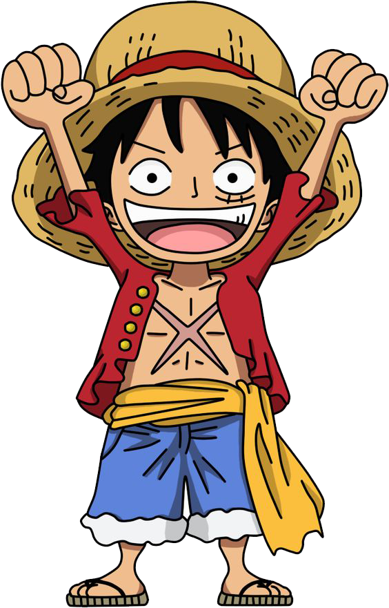 One Piece Luffy Cheerful Pose PNG image