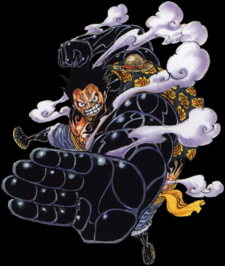 One Piece Luffy Gear Fourth Transformation PNG image
