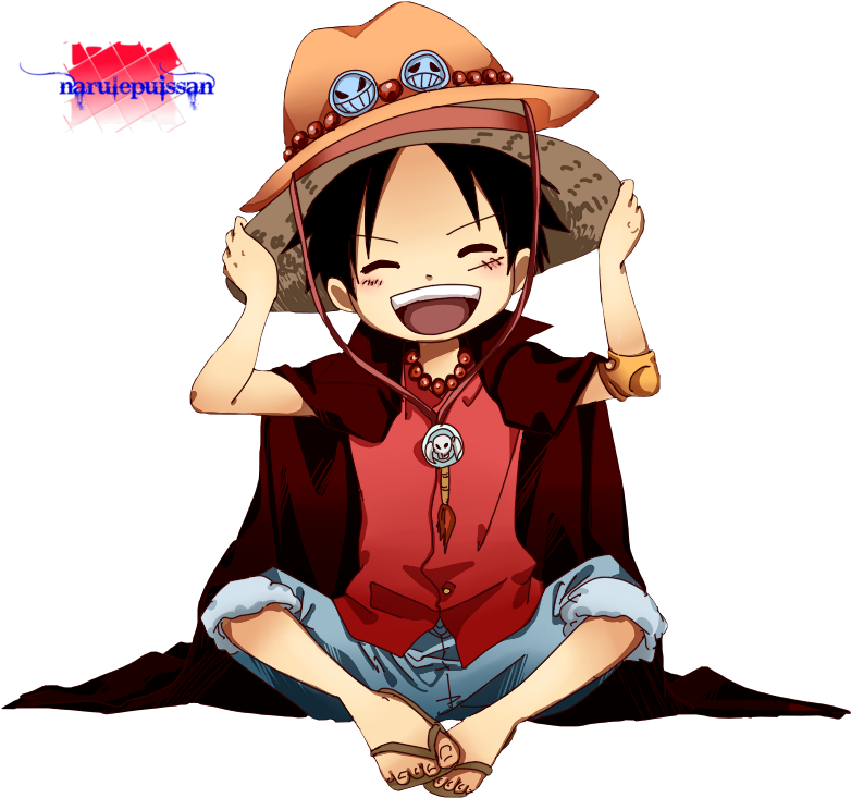 One Piece Luffy Happy Expression PNG image