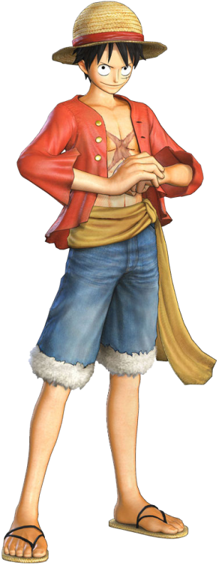 One Piece Luffy Standing Pose PNG image