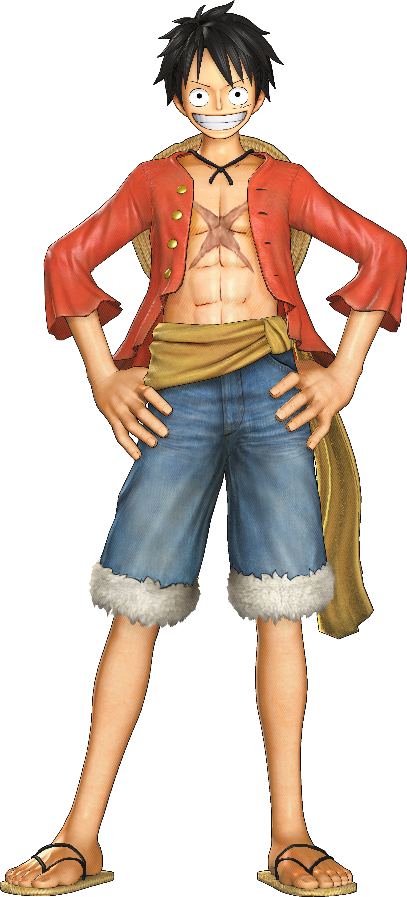 One Piece Luffy Standing Pose PNG image