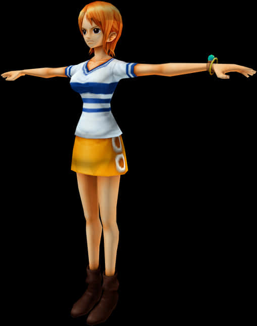 One Piece Nami Figure Render PNG image