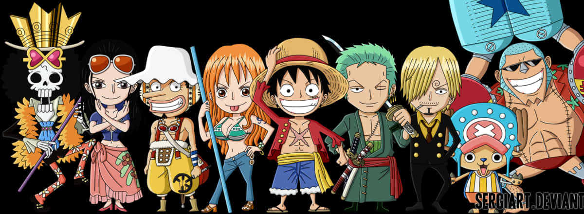 One_ Piece_ Straw_ Hat_ Pirates_ Lineup PNG image