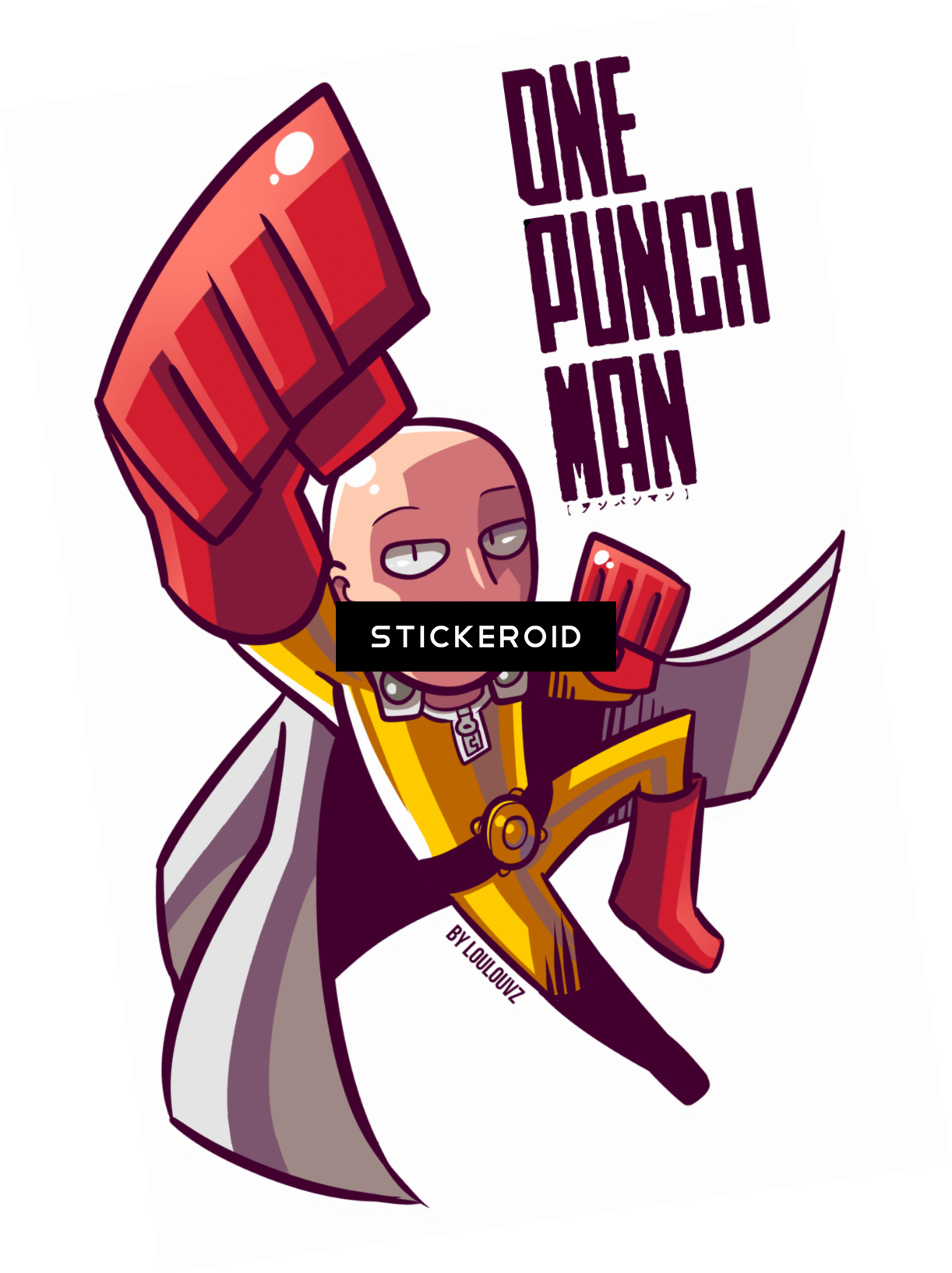 One Punch Man Sticker Design PNG image