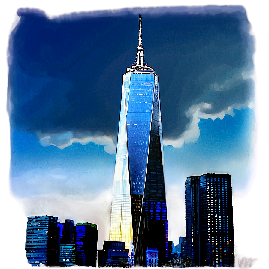 One World Trade Center Detailed Sketch Png 06252024 PNG image