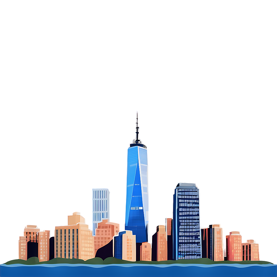 One World Trade Center Landscape Png Meq PNG image