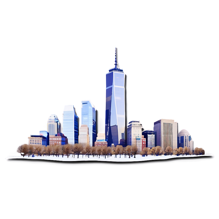 One World Trade Center Snow-capped Png Wso PNG image