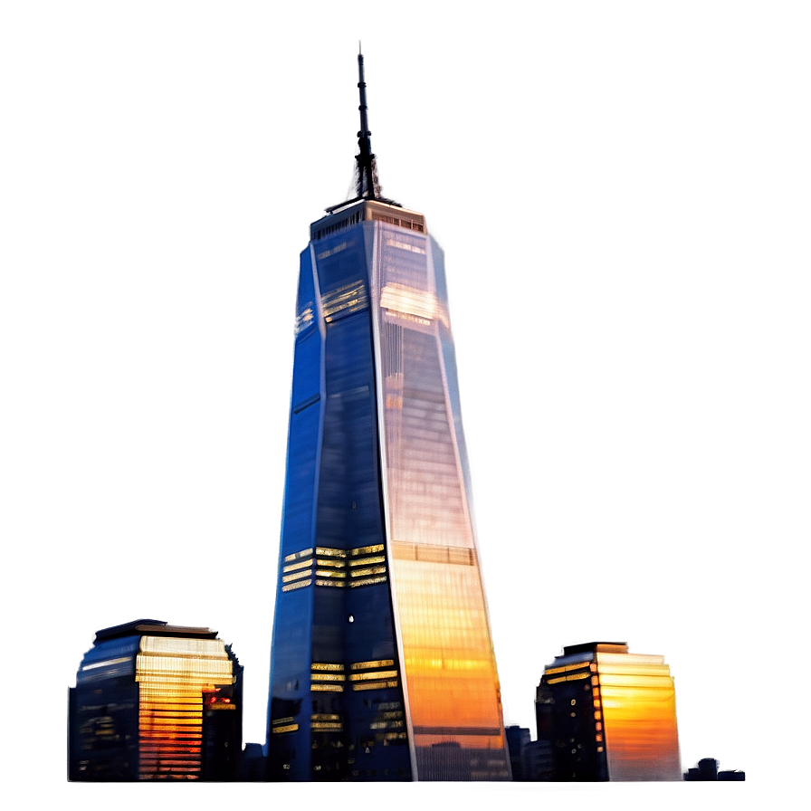 One World Trade Center Vibrant Sunset Png 06252024 PNG image