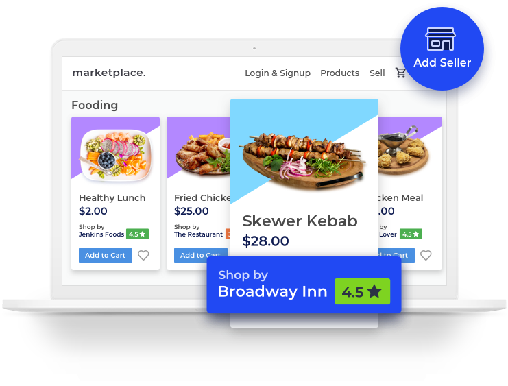 Online Food Marketplace Interface PNG image