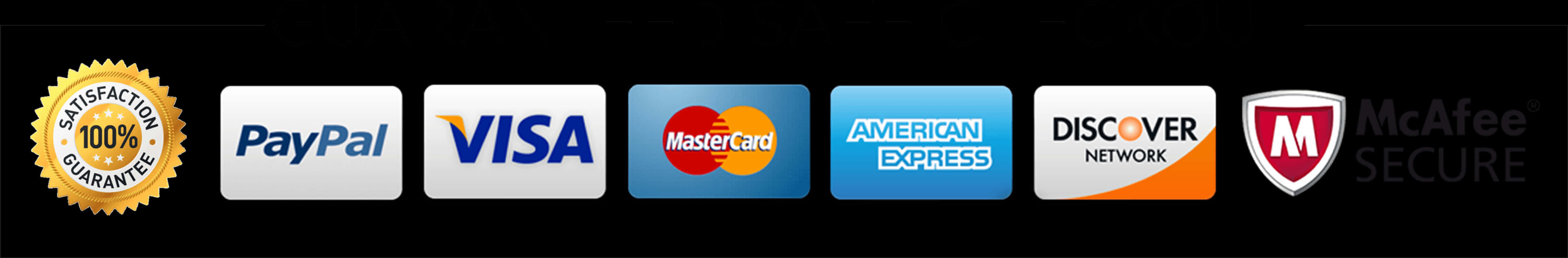 Online Payment Options Satisfaction Guarantee Badges PNG image