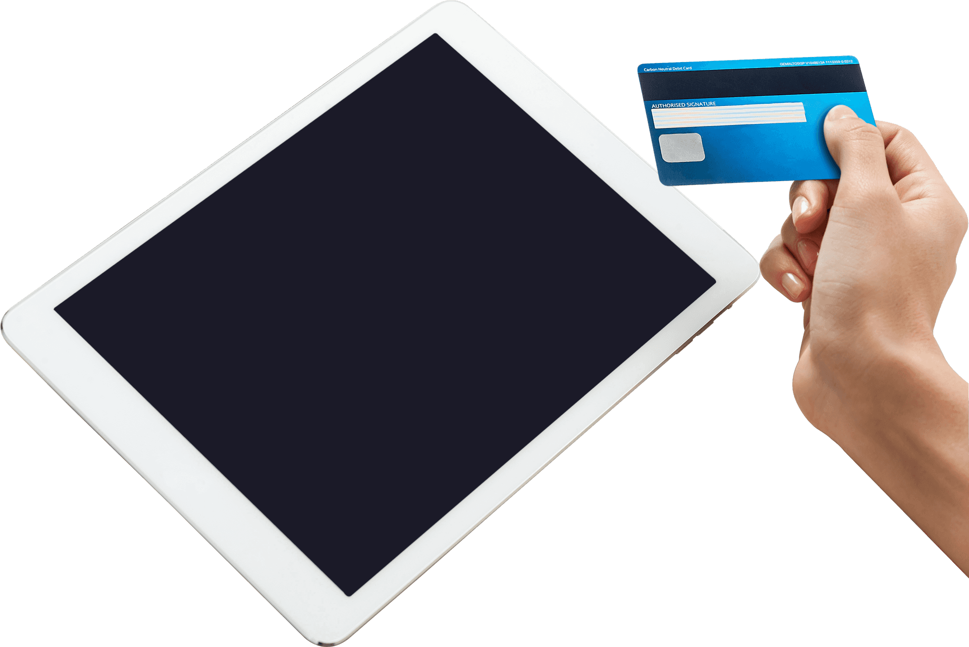 Online Payment Tablet Credit Card PNG image