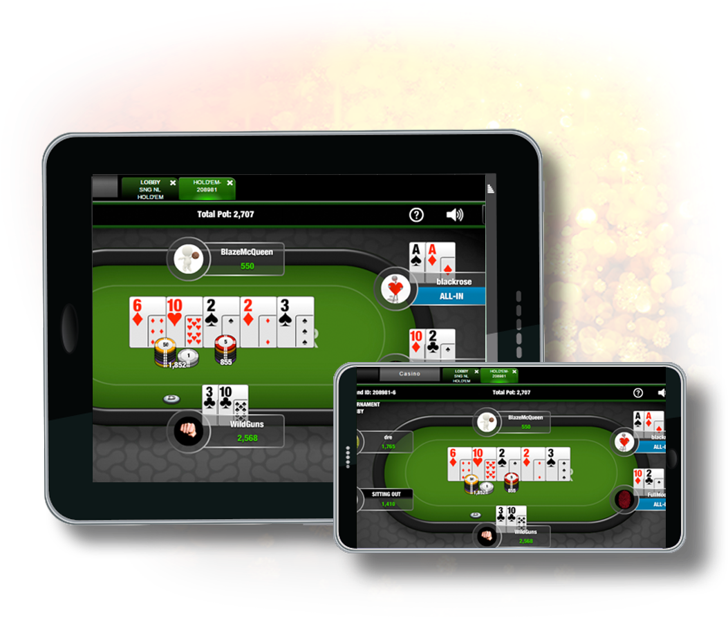 Online Poker Gameplayon Tablets PNG image