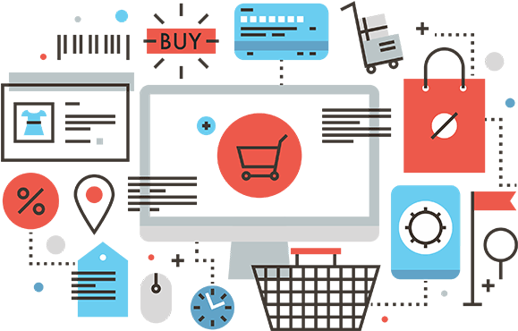 Online Shopping Elements Graphic PNG image