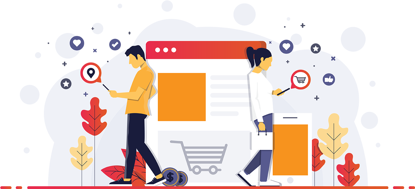 Online Shopping Experience Illustration PNG image