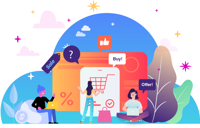 Online Shopping Experience Illustration PNG image